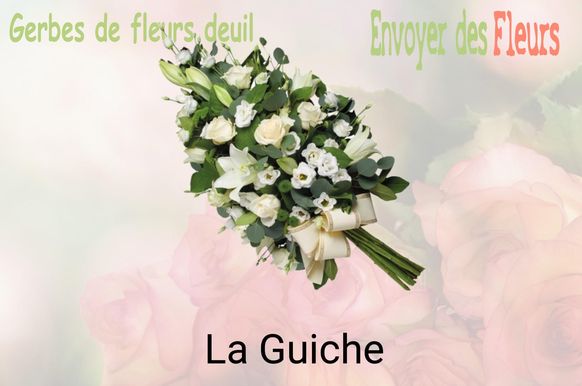 Gerbe de fleurs de deuil livrée à La Guiche
